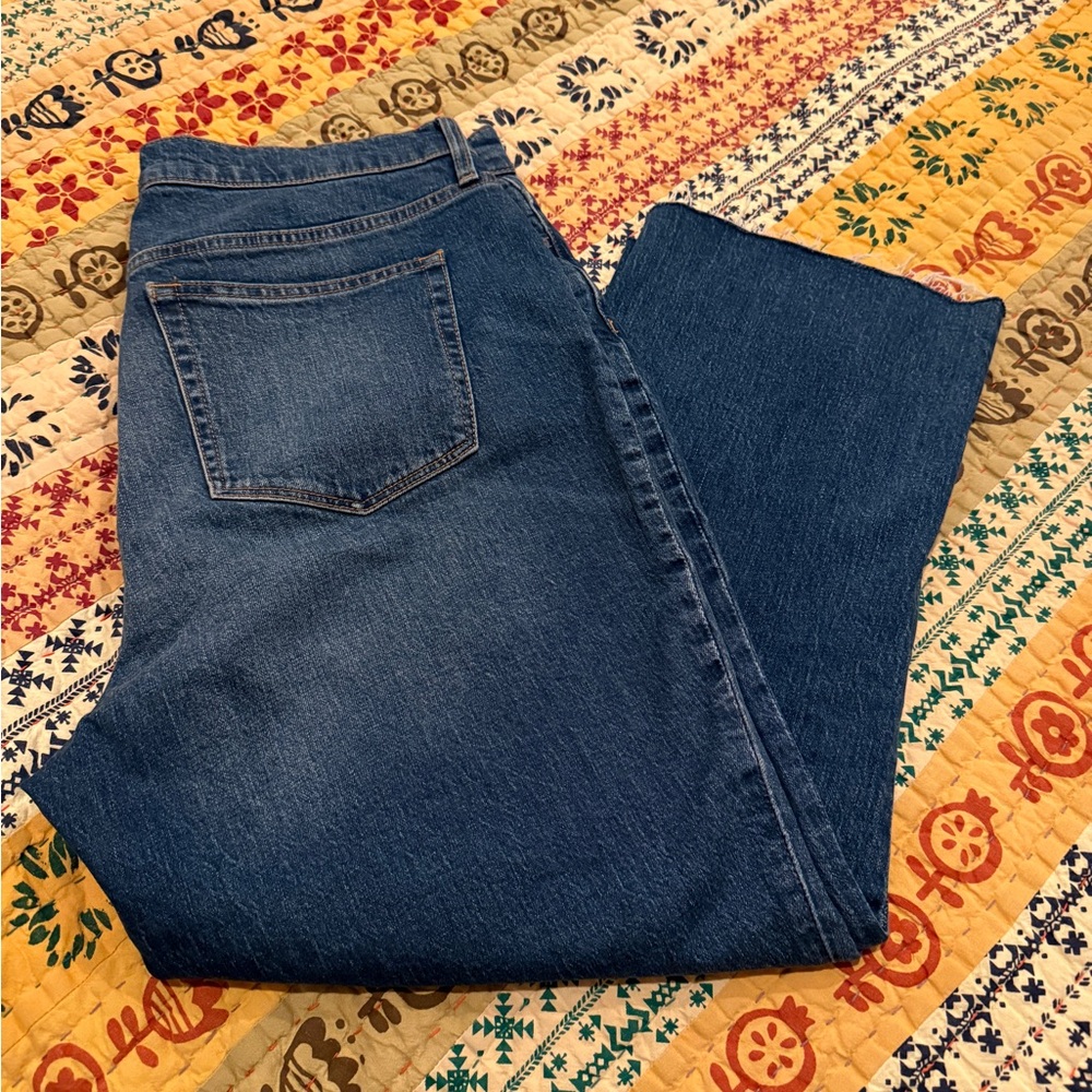J. Crew size 32 Classic Blue Denim Jeans flare crop in good used condition